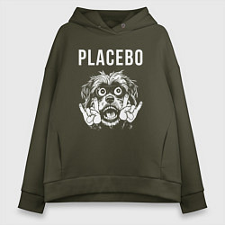 Толстовка оверсайз женская Placebo rock dog, цвет: хаки