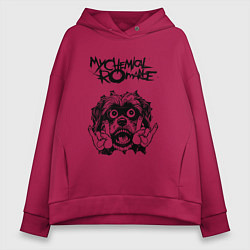 Толстовка оверсайз женская My Chemical Romance - rock dog, цвет: маджента