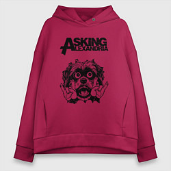 Толстовка оверсайз женская Asking Alexandria - rock dog, цвет: маджента