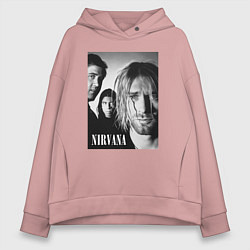 Женское худи оверсайз Nirvana rock band black
