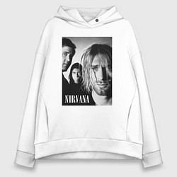 Женское худи оверсайз Nirvana rock band black