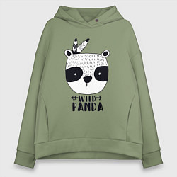 Толстовка оверсайз женская Wild panda, цвет: авокадо