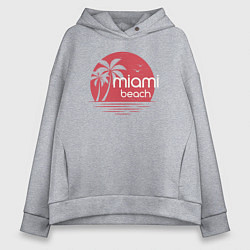 Толстовка оверсайз женская Пляж Майами, цвет: меланж