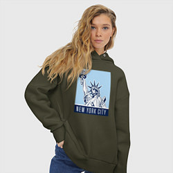 Толстовка оверсайз женская New York style, цвет: хаки — фото 2
