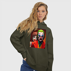 Толстовка оверсайз женская Joker and Minecraft - collaboration, цвет: хаки — фото 2