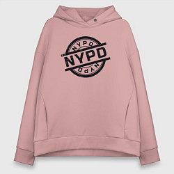 Толстовка оверсайз женская New York police, цвет: пыльно-розовый
