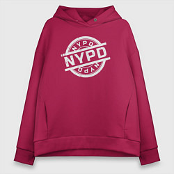 Толстовка оверсайз женская Полиция Нью-Йорка, цвет: маджента