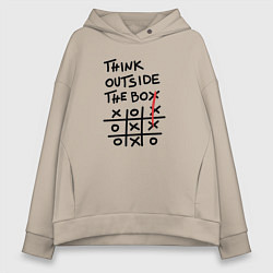 Женское худи оверсайз Думай нестандартно