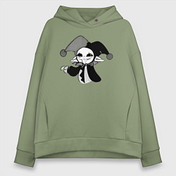 Толстовка оверсайз женская Мультяшный клоун, цвет: авокадо