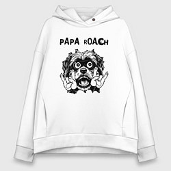 Толстовка оверсайз женская Papa Roach - rock dog, цвет: белый