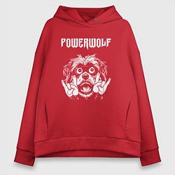 Толстовка оверсайз женская Powerwolf rock dog, цвет: красный