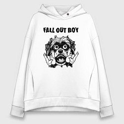 Толстовка оверсайз женская Fall Out Boy - rock dog, цвет: белый