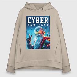 Женское худи оверсайз Cyber new year - Santa Claus