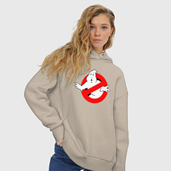 Толстовка оверсайз женская Ghostbusters logo, цвет: миндальный — фото 2