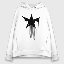 Женское худи оверсайз Black blot star - minimalism