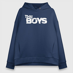 Толстовка оверсайз женская The boys logo, цвет: тёмно-синий