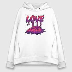 Толстовка оверсайз женская Bloody love, цвет: белый