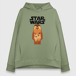 Толстовка оверсайз женская Чубакка - Звездные войны, цвет: авокадо