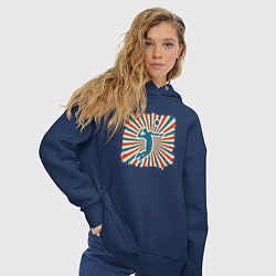 Толстовка оверсайз женская Volleyball game, цвет: тёмно-синий — фото 2