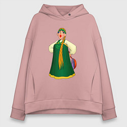 Толстовка оверсайз женская Баба, цвет: пыльно-розовый