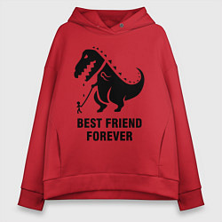 Толстовка оверсайз женская Godzilla best friend, цвет: красный