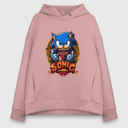 Толстовка оверсайз женская Sonicexe, цвет: пыльно-розовый