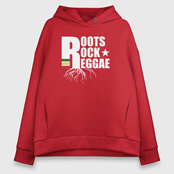 Толстовка оверсайз женская Roots reggae, цвет: красный