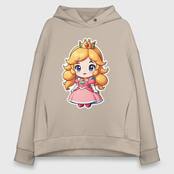 Толстовка оверсайз женская Маленькая принцесса Пич, цвет: миндальный