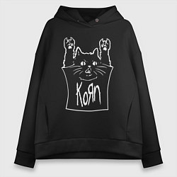 Женское худи оверсайз KoЯn - cat rock