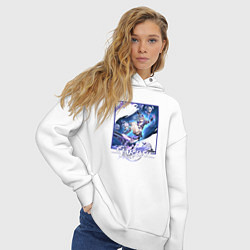 Толстовка оверсайз женская Серебряный Волк, цвет: белый — фото 2