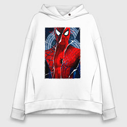 Толстовка оверсайз женская Человек паук три паука, цвет: белый