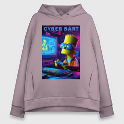 Женское худи оверсайз Cyber Bart is an avid gamer