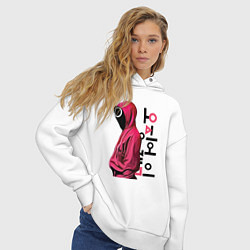 Толстовка оверсайз женская Squid game soldier, цвет: белый — фото 2