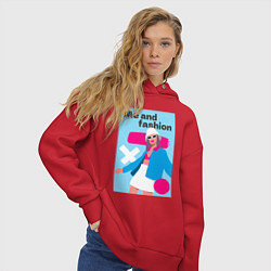 Толстовка оверсайз женская Я и мода pop art, цвет: красный — фото 2