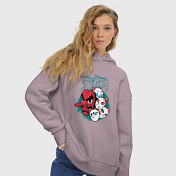 Толстовка оверсайз женская Клинок рассекающий демонов Урокодаки, цвет: сиреневый — фото 2