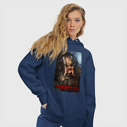 Толстовка оверсайз женская Predator movie, цвет: тёмно-синий — фото 2