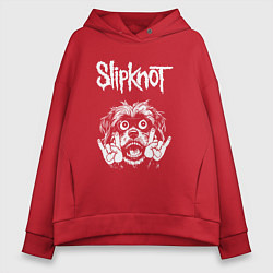 Толстовка оверсайз женская Slipknot rock dog, цвет: красный