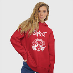 Толстовка оверсайз женская Slipknot rock dog, цвет: красный — фото 2