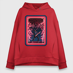 Толстовка оверсайз женская Stranger Things - Eddie Munson, цвет: красный