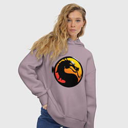 Толстовка оверсайз женская Mortal kombat logo, цвет: сиреневый — фото 2