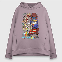 Толстовка оверсайз женская Flapjack - rainbow, цвет: сиреневый