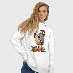 Толстовка оверсайз женская Flapjack - heart candies, цвет: белый — фото 2