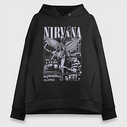 Толстовка оверсайз женская Nirvana grunge, цвет: черный
