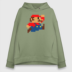 Толстовка оверсайз женская Mario 8 bit, цвет: авокадо