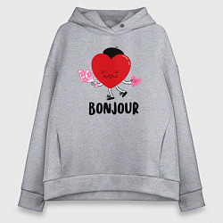 Толстовка оверсайз женская Бонжур, цвет: меланж