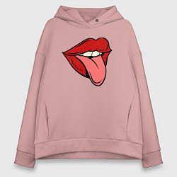 Женское худи оверсайз Girl lips