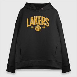 Толстовка оверсайз женская Lakers 1948, цвет: черный