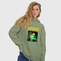 Толстовка оверсайз женская Pino криптовалюта самурай, цвет: авокадо — фото 2