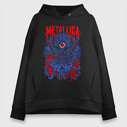 Толстовка оверсайз женская Metallica: octopus, цвет: черный