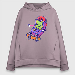 Толстовка оверсайз женская Тетрис на скейте, цвет: сиреневый
